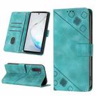 For Samsung Galaxy Note10 / Note10 5G Skin-feel Embossed Leather Phone Case(Green) - 1