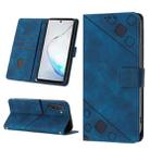 For Samsung Galaxy Note10 / Note10 5G Skin-feel Embossed Leather Phone Case(Blue) - 1