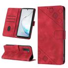 For Samsung Galaxy Note10 / Note10 5G Skin-feel Embossed Leather Phone Case(Red) - 1