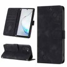 For Samsung Galaxy Note10 / Note10 5G Skin-feel Embossed Leather Phone Case(Black) - 1