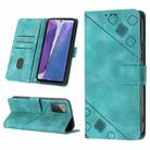 For Samsung Galaxy Note20 Skin-feel Embossed Leather Phone Case(Green) - 1