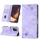 For Samsung Galaxy Note20 Ultra Skin-feel Embossed Leather Phone Case(Light Purple) - 1
