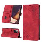 For Samsung Galaxy Note20 Ultra Skin-feel Embossed Leather Phone Case(Red) - 1