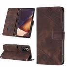 For Samsung Galaxy Note20 Ultra Skin-feel Embossed Leather Phone Case(Brown) - 1