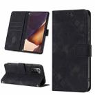 For Samsung Galaxy Note20 Ultra Skin-feel Embossed Leather Phone Case(Black) - 1