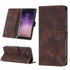 For Samsung Galaxy S8 Skin-feel Embossed Leather Phone Case(Brown) - 1