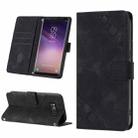 For Samsung Galaxy S8 Skin-feel Embossed Leather Phone Case(Black) - 1