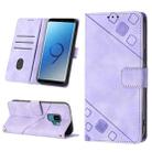 For Samsung Galaxy S9 Skin-feel Embossed Leather Phone Case(Light Purple) - 1