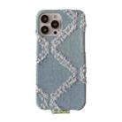 For iPhone 14 Diamond Pattern Denim Phone Case(Light Blue) - 1