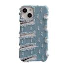 For iPhone 13 Pro Max Ripped Denim Phone Case(Light Blue) - 1