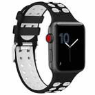 For Apple Watch Series 7 41mm / 6 & SE & 5 & 4 40mm / 3 & 2 & 1 38mm Two-color Double-breasted Silicone Watch Band(Black White) - 1