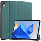 For Huawei MatePad 11 2023 Custer Texture 3-Fold Holder Leather Tablet Case(Green) - 1