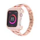 Zircon Metal Copper Watch Band For Apple Watch Ultra 49mm&Watch Ultra 2 49mm / Series 9&8&7 45mm / SE 3&SE 2&6&SE&5&4 44mm / 3&2&1 42mm (Gold) - 1