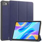 For Teclast M40 Plus Custer Pure Color 3-Fold Holder Leather Tablet Case(Dark Blue) - 1