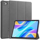 For Teclast M40 Plus Custer Pure Color 3-Fold Holder Leather Tablet Case(Grey) - 1