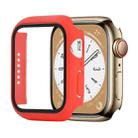 Shockproof PC+Tempered Glass Watch Protective Case For Apple Watch Series 8&7 41mm(Red) - 1