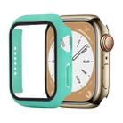 Shockproof PC+Tempered Glass Watch Protective Case For Apple Watch Series 8&7 41mm(Light Green) - 1