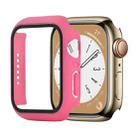 Shockproof PC+Tempered Glass Watch Protective Case For Apple Watch Series 8&7 41mm(Rose Red) - 1