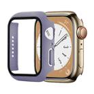 Shockproof PC+Tempered Glass Watch Protective Case For Apple Watch Series 8&7 41mm(Lavender) - 1