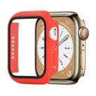 Shockproof PC+Tempered Glass Watch Protective Case For Apple Watch Series 8&7 45mm(Red) - 1