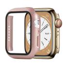 Shockproof PC+Tempered Glass Watch Protective Case For Apple Watch Series 8&7 45mm(Rose Gold) - 1