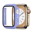 Shockproof PC+Tempered Glass Watch Protective Case For Apple Watch Series 8&7 45mm(Light Purple) - 1