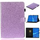 For Lenovo Tab M10 Plus TB-X606F Glossy Glitter Powder Horizontal Flip Leather Case with Holder & Card Slot & Sleep / Wake-up Function(Purple) - 1