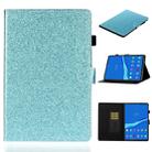 For Lenovo Tab M10 Plus TB-X606F Glossy Glitter Powder Horizontal Flip Leather Case with Holder & Card Slot & Sleep / Wake-up Function(Blue) - 1