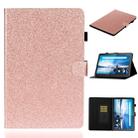For Lenovo Tab M10 TB-X605F / X505 Glossy Glitter Powder Horizontal Flip Leather Case with Holder & Card Slot(Rose Gold) - 1