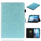 For Lenovo Tab M10 TB-X605F / X505 Glossy Glitter Powder Horizontal Flip Leather Case with Holder & Card Slot(Blue) - 1