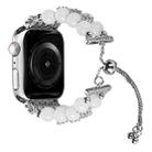 Double Row Beads Telescopic Chain Watch Band For Apple Watch Ultra 49mm&Watch Ultra 2 49mm / Series 9&8&7 45mm / SE 3&SE 2&6&SE&5&4 44mm / 3&2&1 42mm(Agate White) - 1