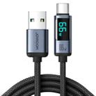 JOYROOM S-AC066A16 6A USB to USB-C / Type-C Digital Display Fast Charging Data Cable, Length:1.2m(Black) - 1