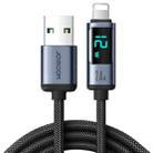 JOYROOM S-AL012A16 2.4A USB to 8 Pin Digital Display Fast Charging Data Cable, Length:1.2m(Black) - 1