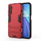 For OPPO Realme 6 PC + TPU Shockproof Protective Case with Invisible Holder(Red) - 1