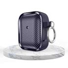 For AirPods 1 / 2 Photo Frame Carbon Fiber Series Earphone Case(Dark Blue) - 1