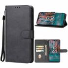 For Nokia C12 / C12 Plus / C12 Pro Leather Phone Case(Black) - 1