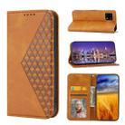 For Motorola Moto G Power 2023 Cubic Grid Calf Texture Magnetic Leather Phone Case(Yellow) - 1