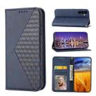 For Samsung Galaxy A24 4G Global Cubic Grid Calf Texture Magnetic Leather Phone Case(Blue) - 1
