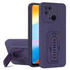 For Xiaomi Redmi 10 4G / Redmi 10C Strap Holder Shockproof Protective Phone Case with Lens Film(Purple) - 1