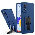For Xiaomi Redmi Note 11 Pro Global / Redmi Note 11 Pro 5G / Redmi Note 11 Pro+ Strap Holder Shockproof Protective Phone Case with Lens Film(Blue + Black) - 1