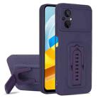 For Xiaomi Poco M4 / M5 5G Strap Holder Shockproof Protective Phone Case with Lens Film(Purple) - 1