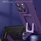 For iPhone 13 Pro Strap Holder Shockproof Protective Phone Case with Lens Film(Purple) - 4