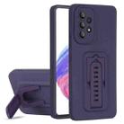 For Samsung Galaxy A53 5G Strap Holder Shockproof Protective Phone Case with Lens Film(Purple) - 1