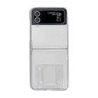 For Samsung Galaxy Z Flip4 5G PC Transparent Phone Case with Stereo Hidden Stand - 1