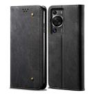 For Huawei P60/P60 Pro Denim Texture Leather Phone Case(Black) - 1