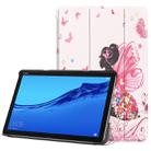 For Huawei MediaPad M5 Lite 10.0 inch Custer Painted PU Leather Case with Sleep / Wake-up Function & 3-Fold Holder(Elf Girl) - 1