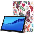 For Huawei MediaPad M5 Lite 10.0 inch Custer Painted PU Leather Case with Sleep / Wake-up Function & 3-Fold Holder(Colorful Butterfly) - 1