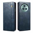 For Honor Magic5 Oil Wax Crazy Horse Texture Leather Phone Case(Blue) - 1