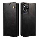 For Huawei P60/P60 Pro Oil Wax Crazy Horse Texture Leather Phone Case(Black) - 1