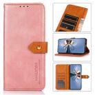 For Nokia C02 KHAZNEH Dual-color Cowhide Texture Flip Leather Phone Case(Rose Gold) - 1